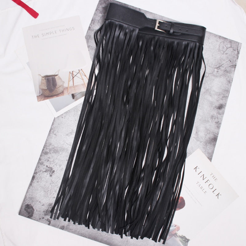 PU Leather Tassel Belt