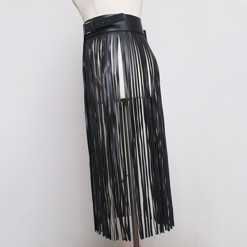 PU Leather Tassel Belt