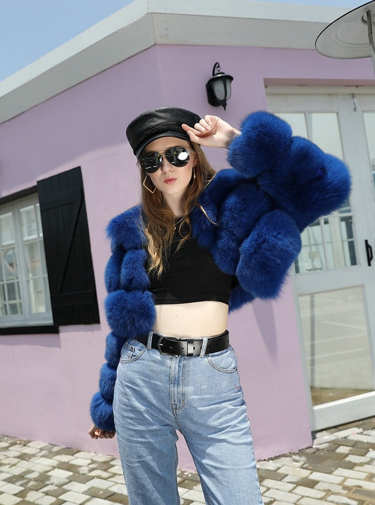 Cropped fur coat