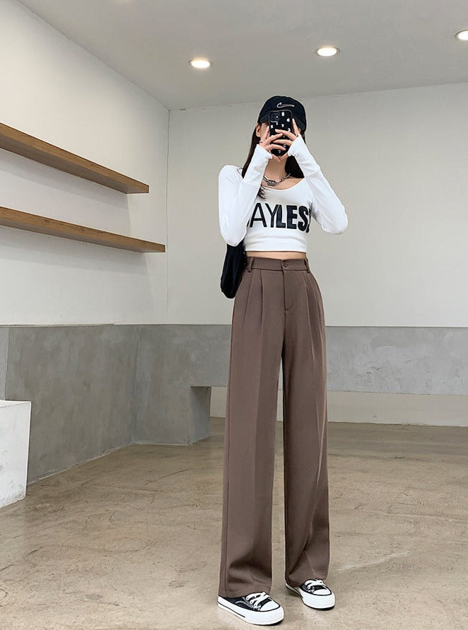 Street Style Brown Women's Trousers