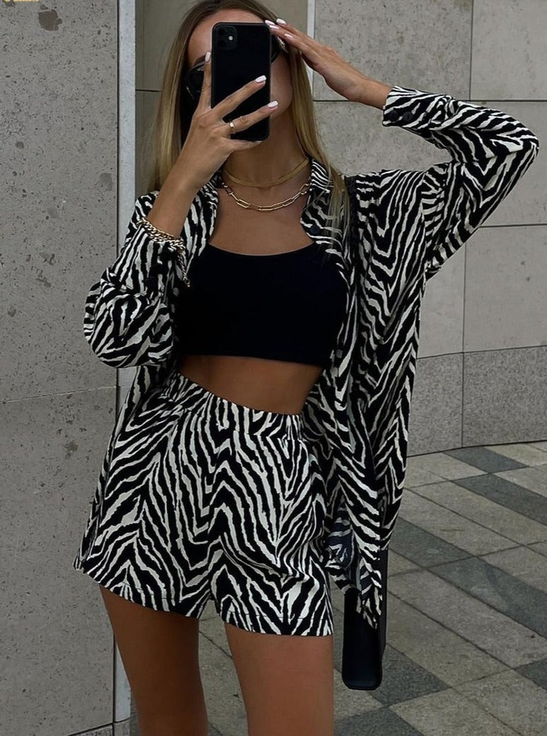 Zebra Print Top and Shorts | Zalia Atelier