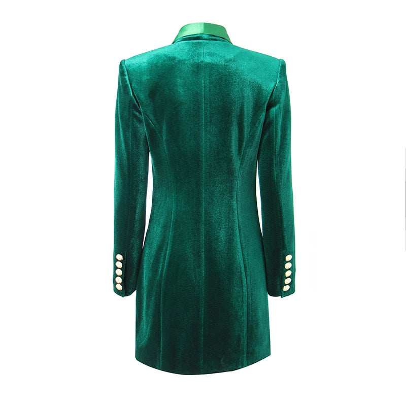 Green velvet deals blazer dress