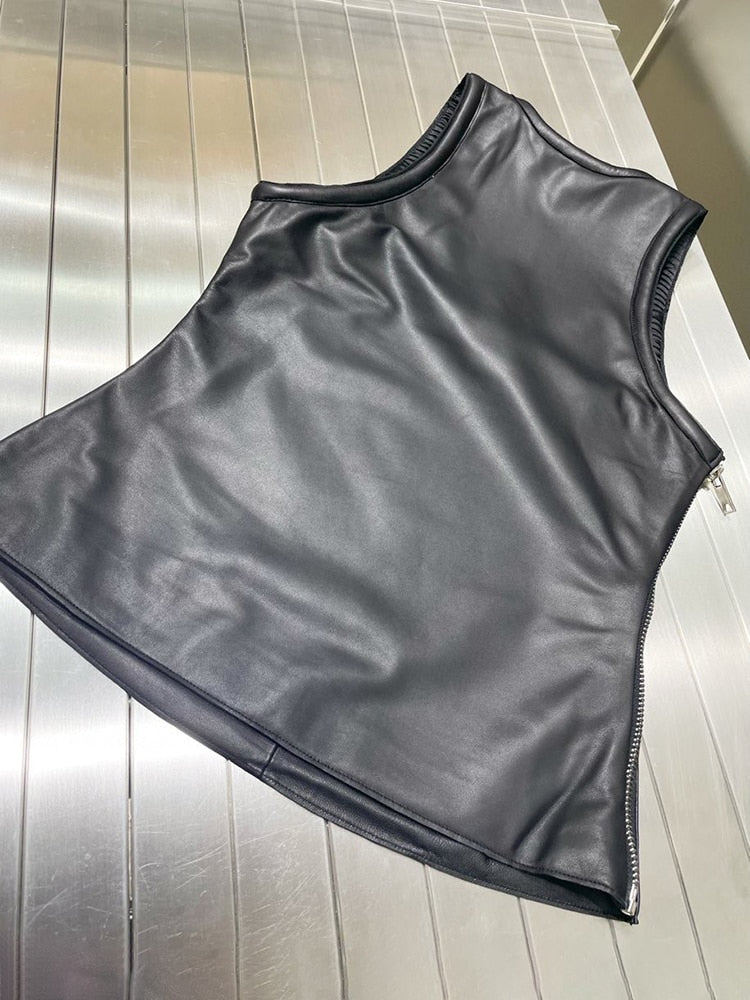 PU Leather Tank Top