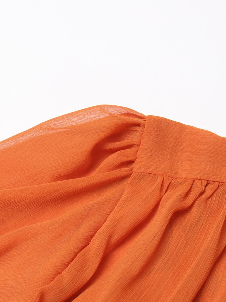 Orange Chiffon Dress