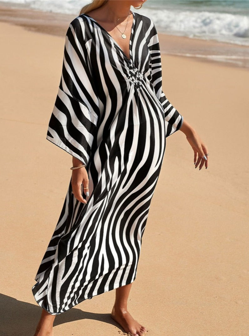 Zebra print beach cover-up