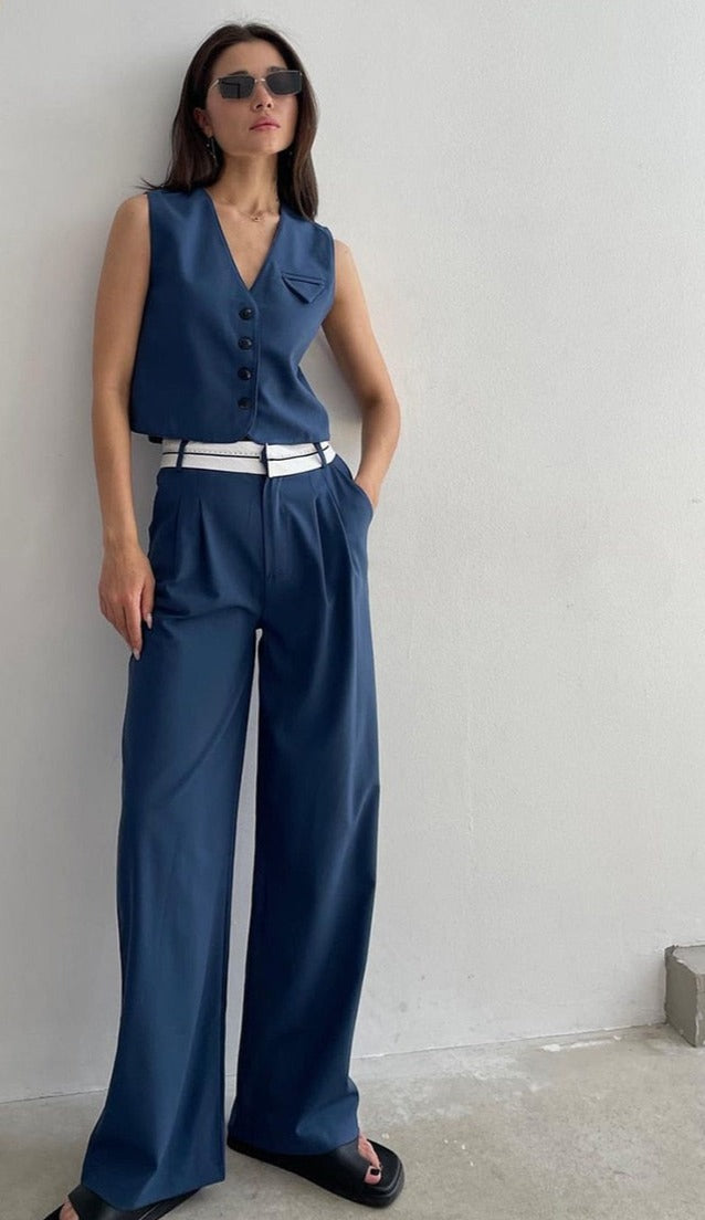 Minimalist Trousers and Vest Set