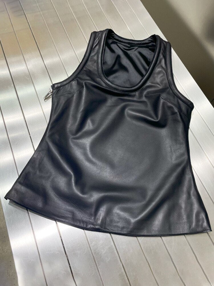 PU Leather Tank Top