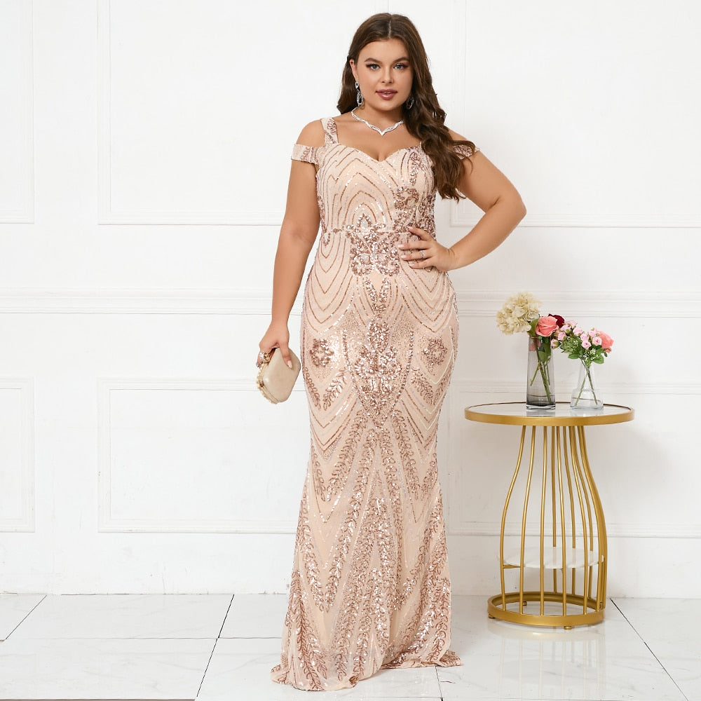 Curve size sexy evening gown