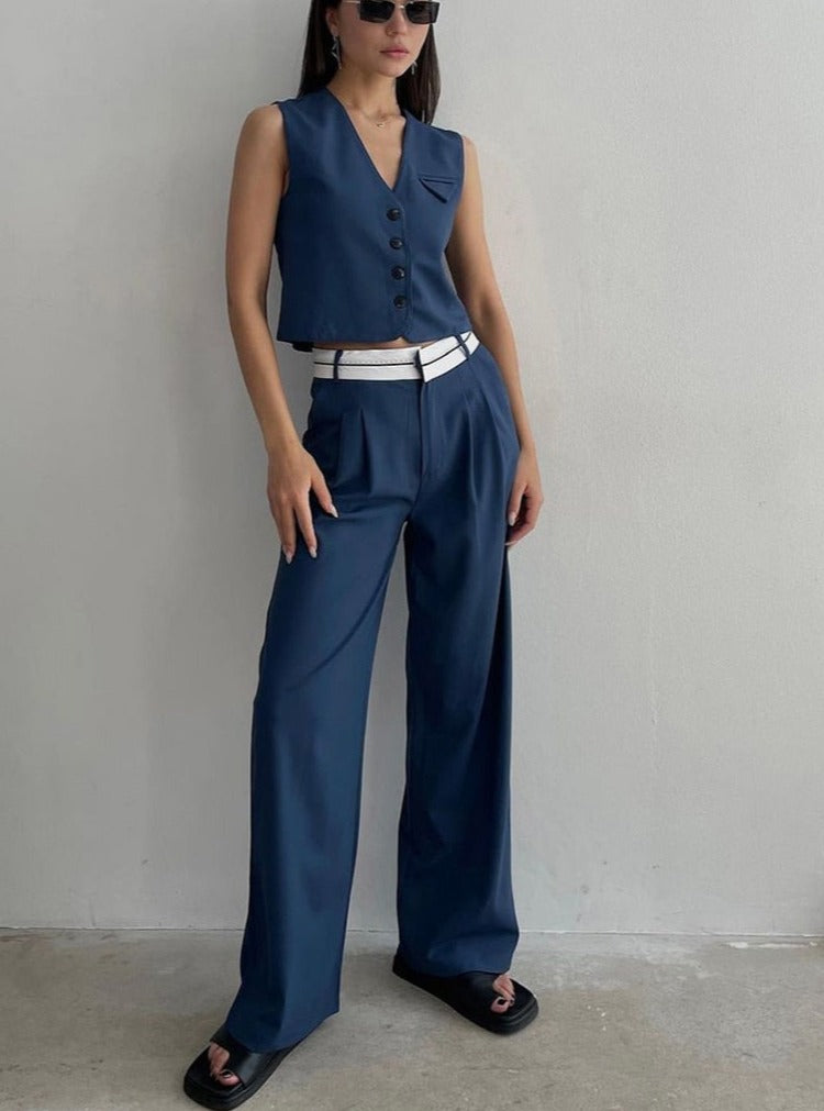 Vest and Trouser Set | Minimalist Street Style | Zalia Atelier