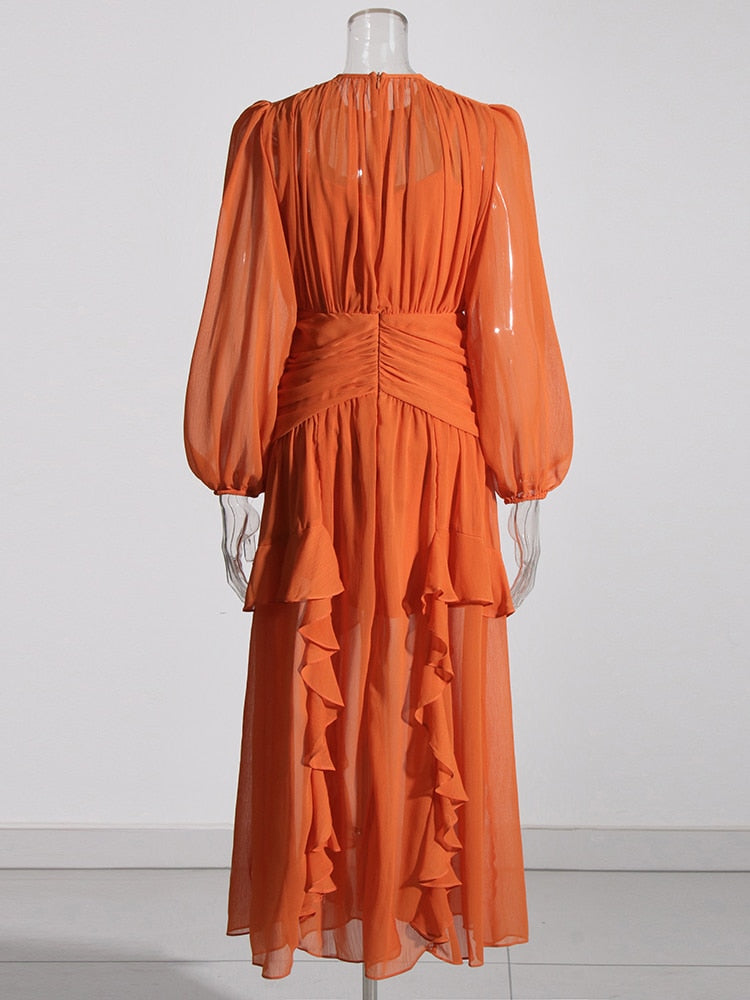 Orange Chiffon Dress