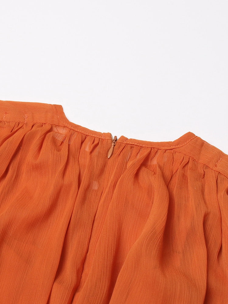 Orange Chiffon Dress