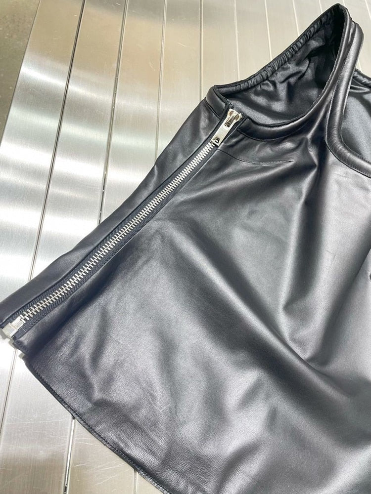 PU Leather Tank Top