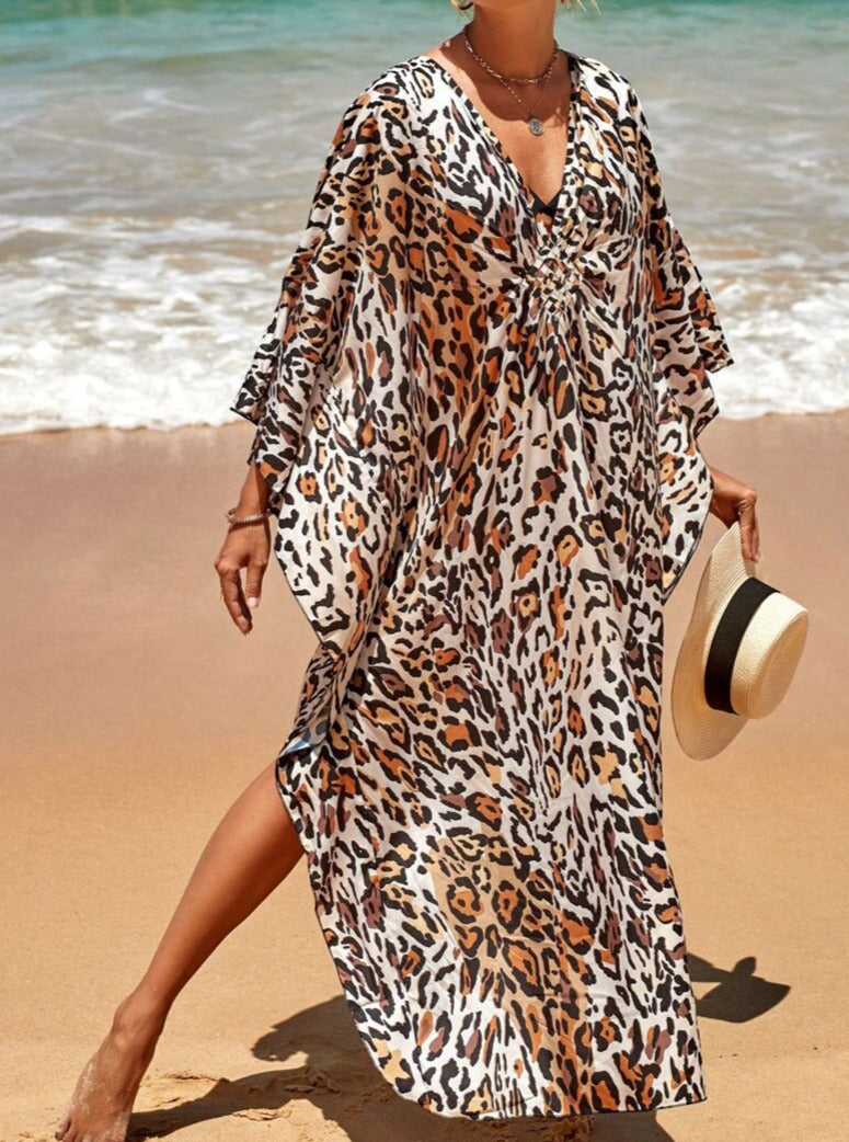 Leopard print beach dress