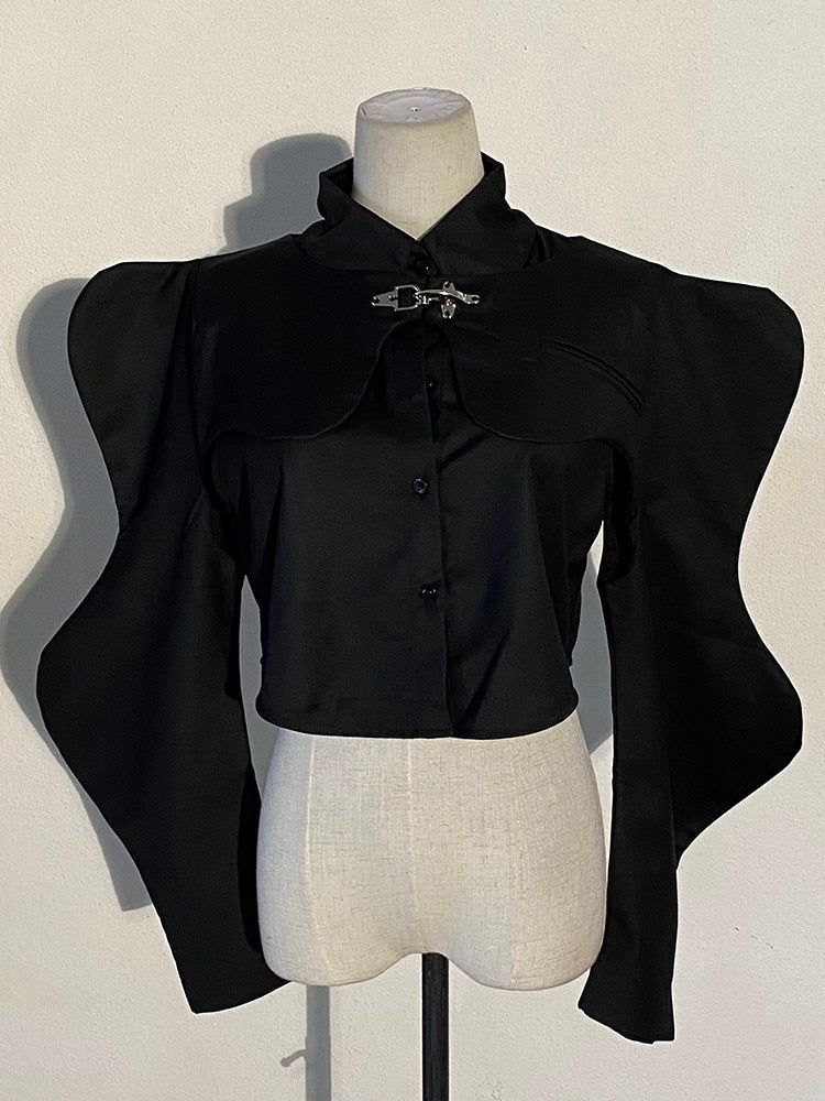 Black structured blouse