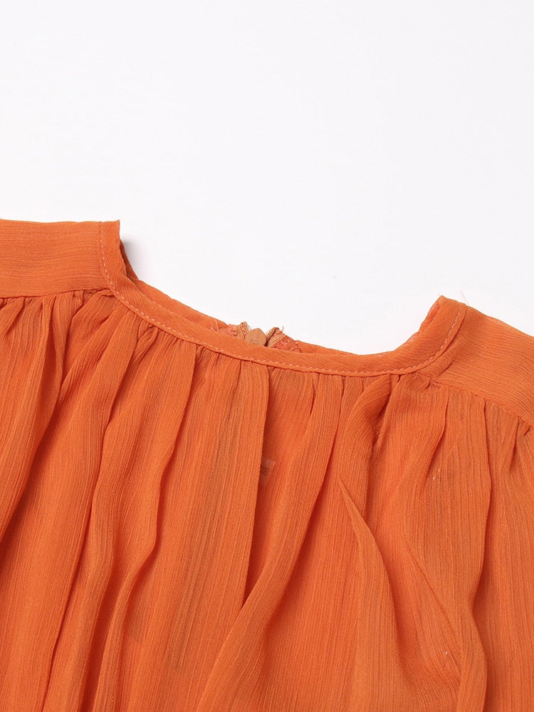 Orange Chiffon Dress