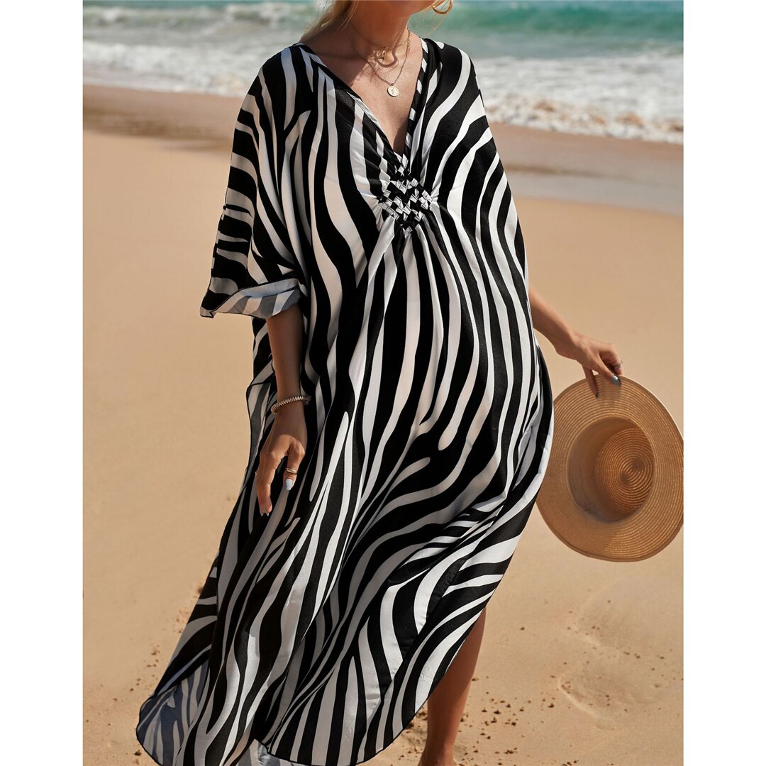 Zebra print beach tunic