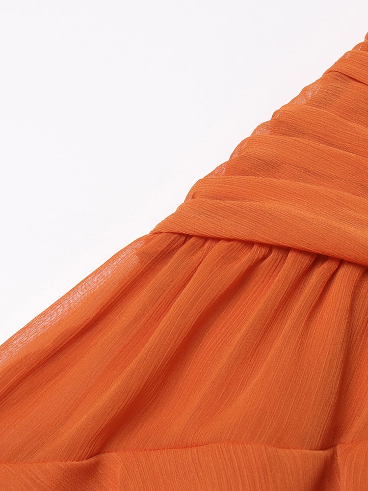 Orange Chiffon Dress