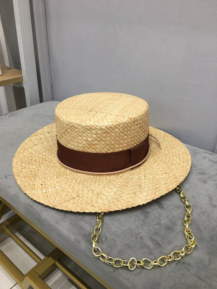 Raffia and Chain Hat