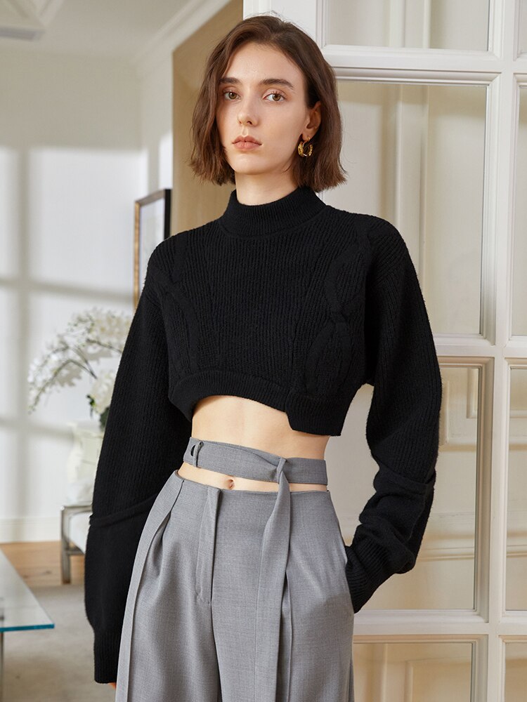 Chic Minimalist Cropped Sweater