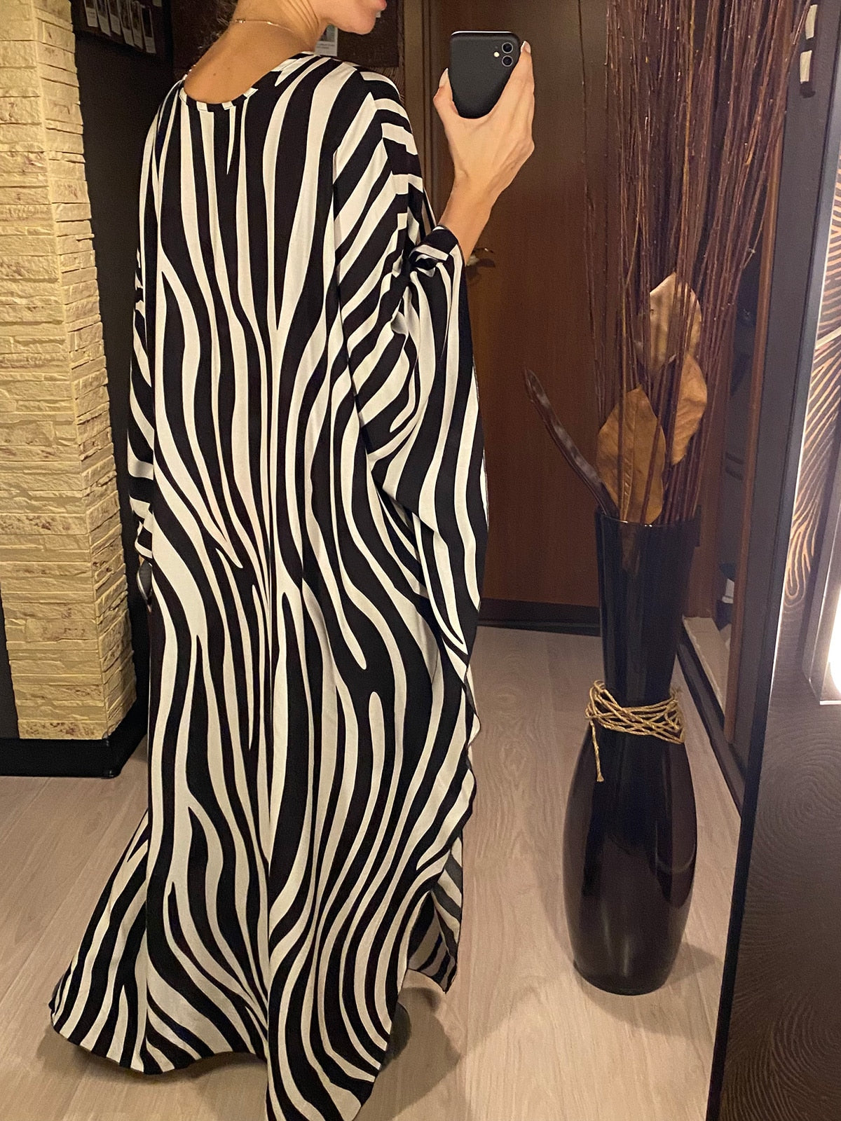 Zebra print beach tunic