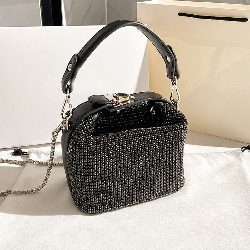 Fashion Chain Strap Rhinestone Crossbody Bag  Chain styles, Silver  fashion, Crossbody bag