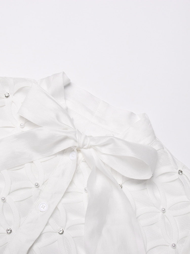 Bowknot Collar Blouse