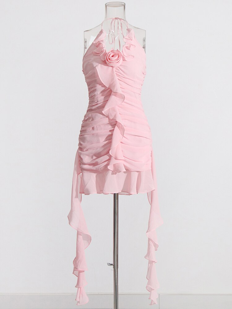 Pink Ruffles Mini Dress | Zalia Atelier