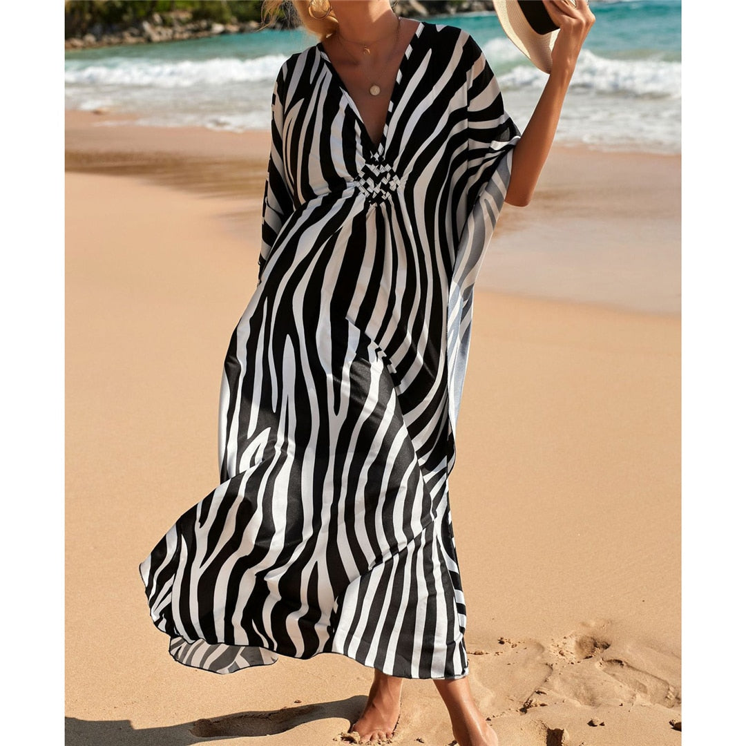 Zebra print bikini cover-up