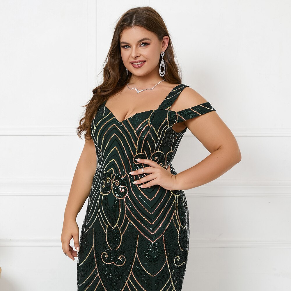 Curve size sexy evening dress