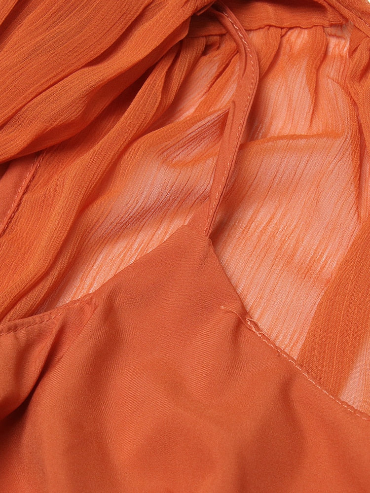 Orange Chiffon Dress