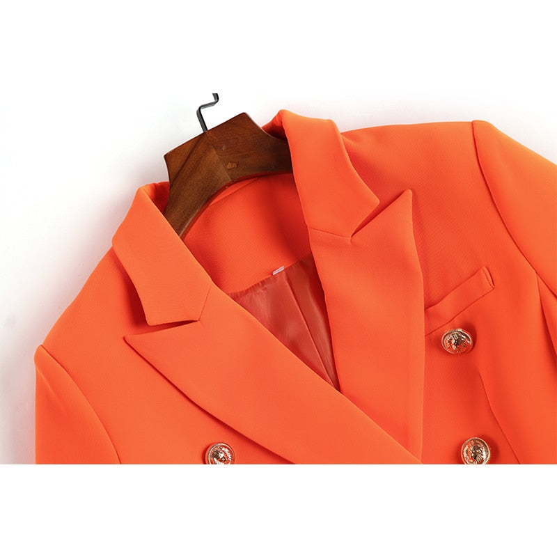 Orange Slim Fit Blazer