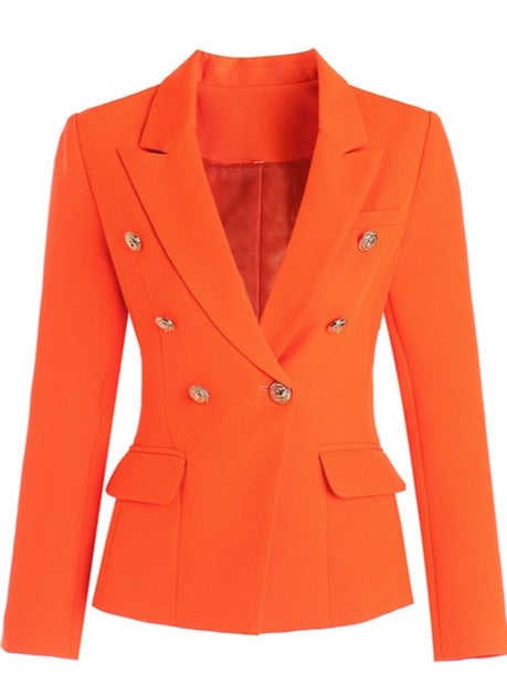 Orange Slim Fit Blazer