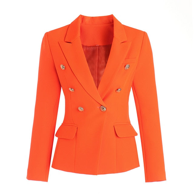 Orange Slim Fit Blazer