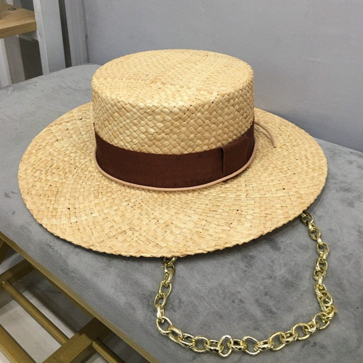 Raffia and Chain Hat